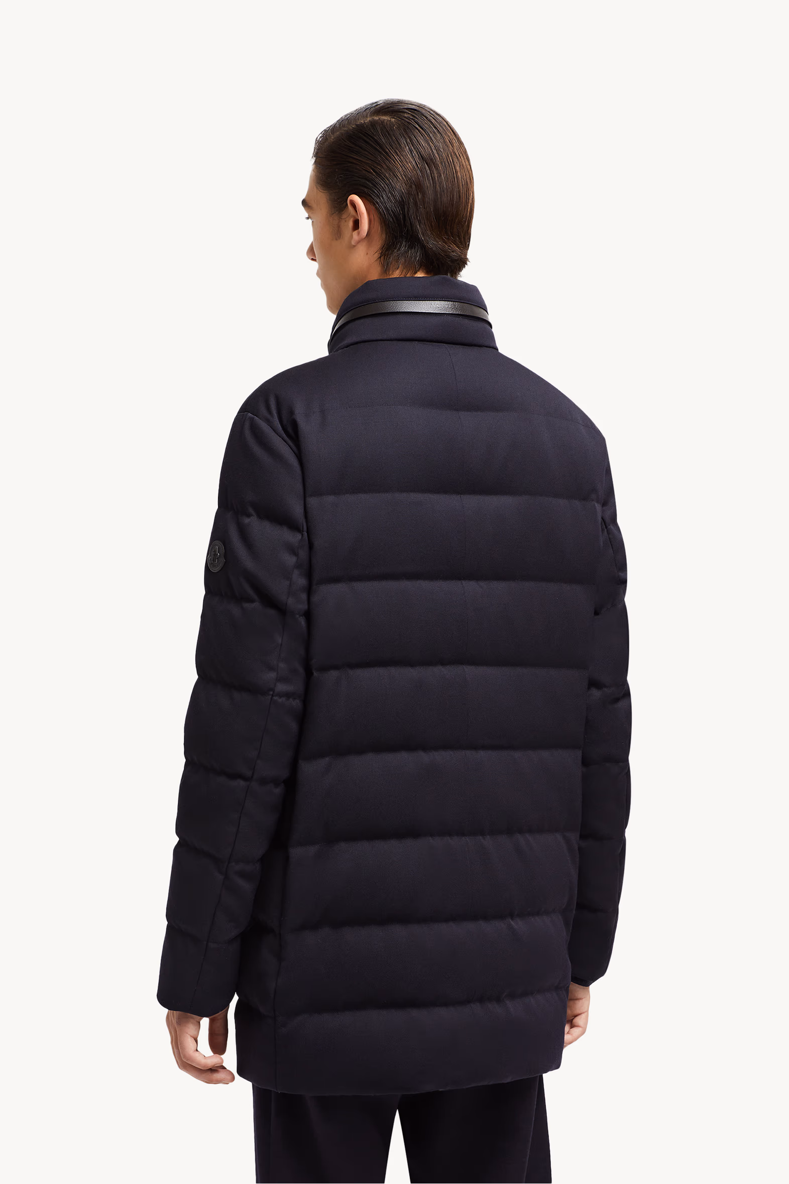 Vallonpierre Hooded Long Down Jacket Men Night Blue Moncler 5